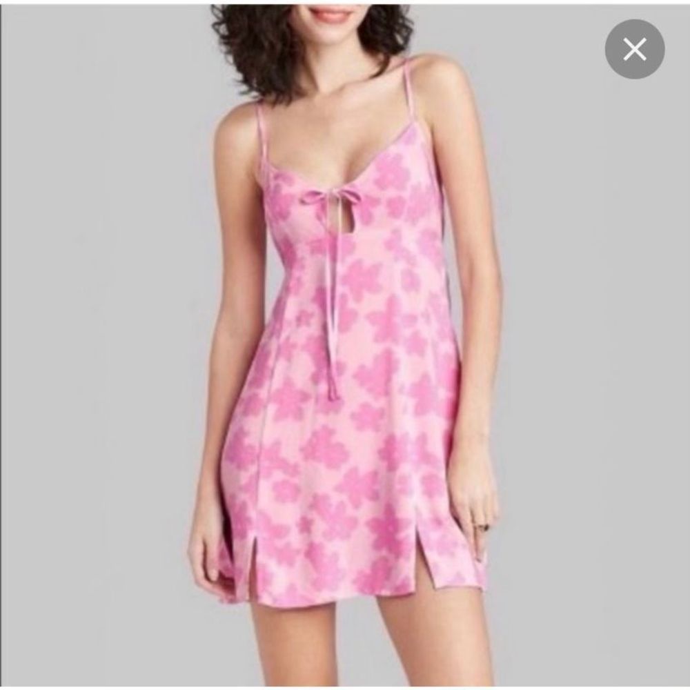 Pink Floral Mini Dress